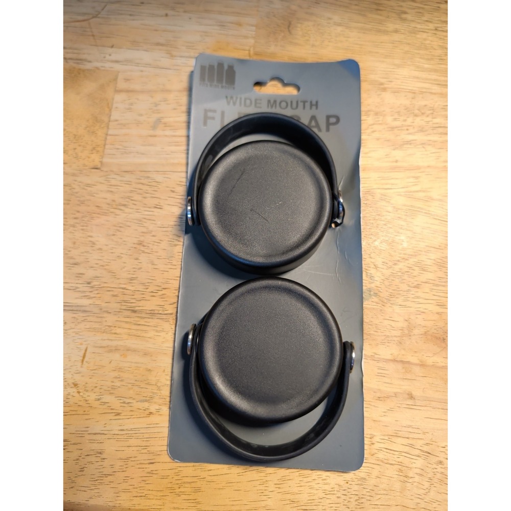 2 pack - Wide Mouth Flex Caps For Hydro Flask Black New